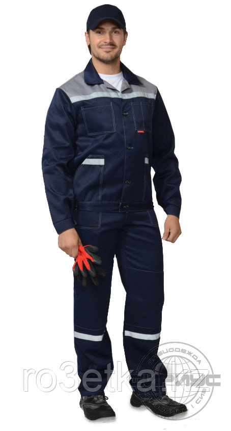 Спецодежда летняя Костюм "ЛЕГИОНЕР": летн. кор. куртка, п/к тем.-синий с серым и СОП
