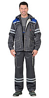 Спецодежда летняя Костюм "ЛИДЕР" лет.:куртка, п/к., т-серый с вас. и молоч. тк.Crown 270 и СОП 25мм