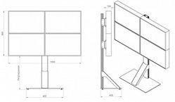 Стойка для видеостены напольная 2х2