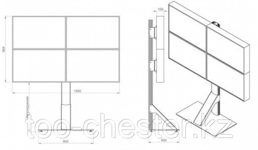 Напольная стойка для видеостены 2х2 - фото 1 - id-p47971337