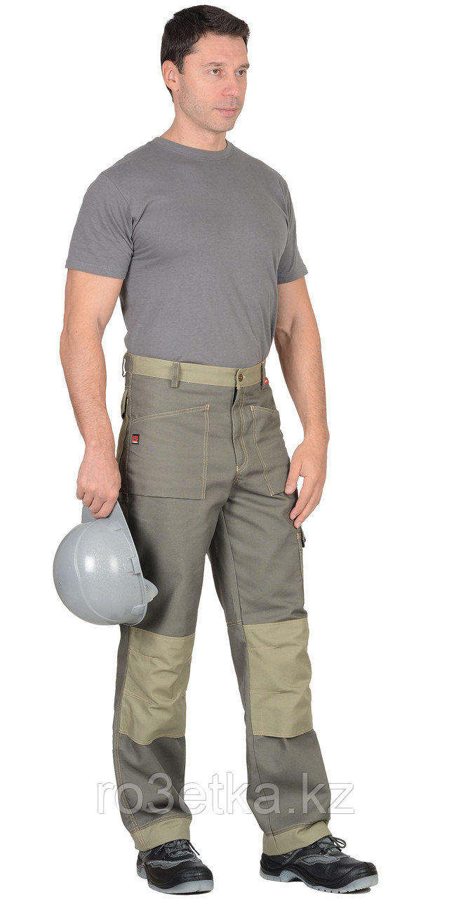 Спецодежда летняя Брюки "ВЕСТ-ВОРК" т.оливковый со св.оливковым