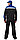 Спецодежда летняя Костюм "ОРИОН": куртка, полукомбинезон чёрный с васильковым и СОП, фото 2