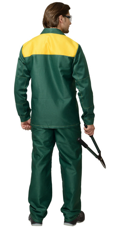 Спецодежда летняя Костюм "СТАНДАРТ": куртка, брюки зелёный с жёлтым - фото 2 - id-p47976612