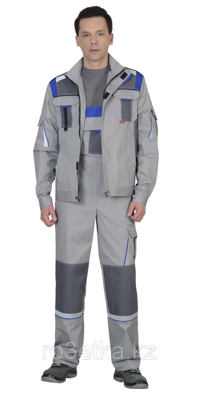 Спецодежда летняя Куртка "СТАН" : св.серый со средн.серым и васильковым