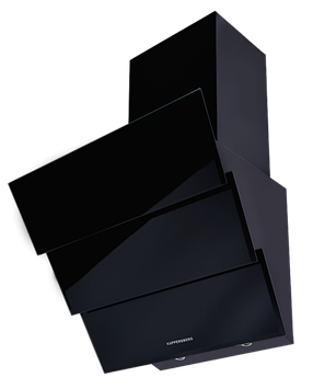 Вытяжка  KUPPERSBERG F 625 BL черное стекло/короб эмаль/кромка FACET
