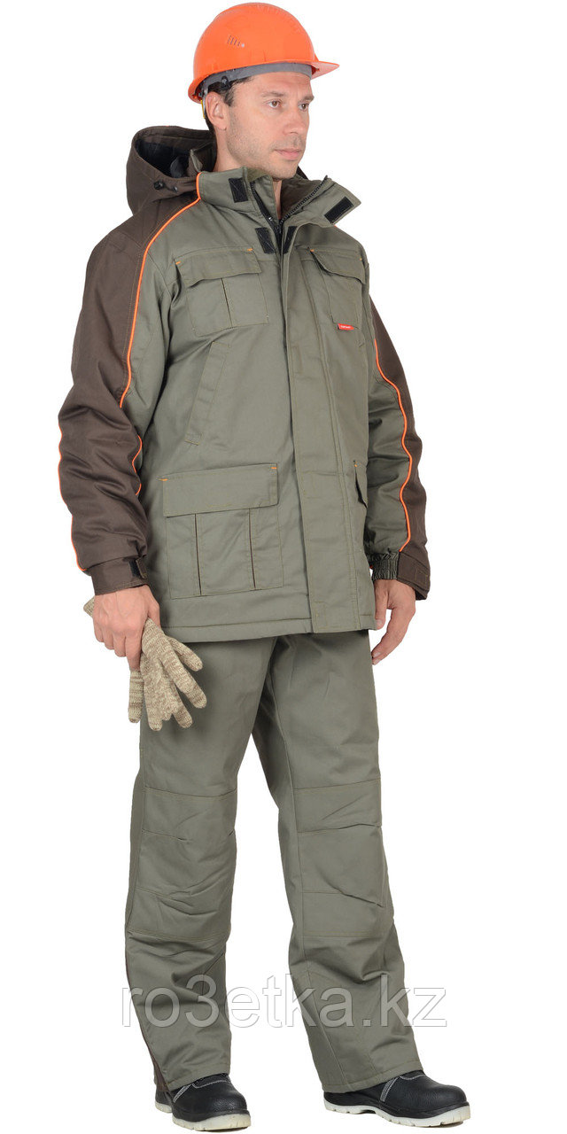Спецодежда зимняя Костюм "Кобальт": куртка, брюки, оливковый с темно-коричневым - фото 2 - id-p47996467