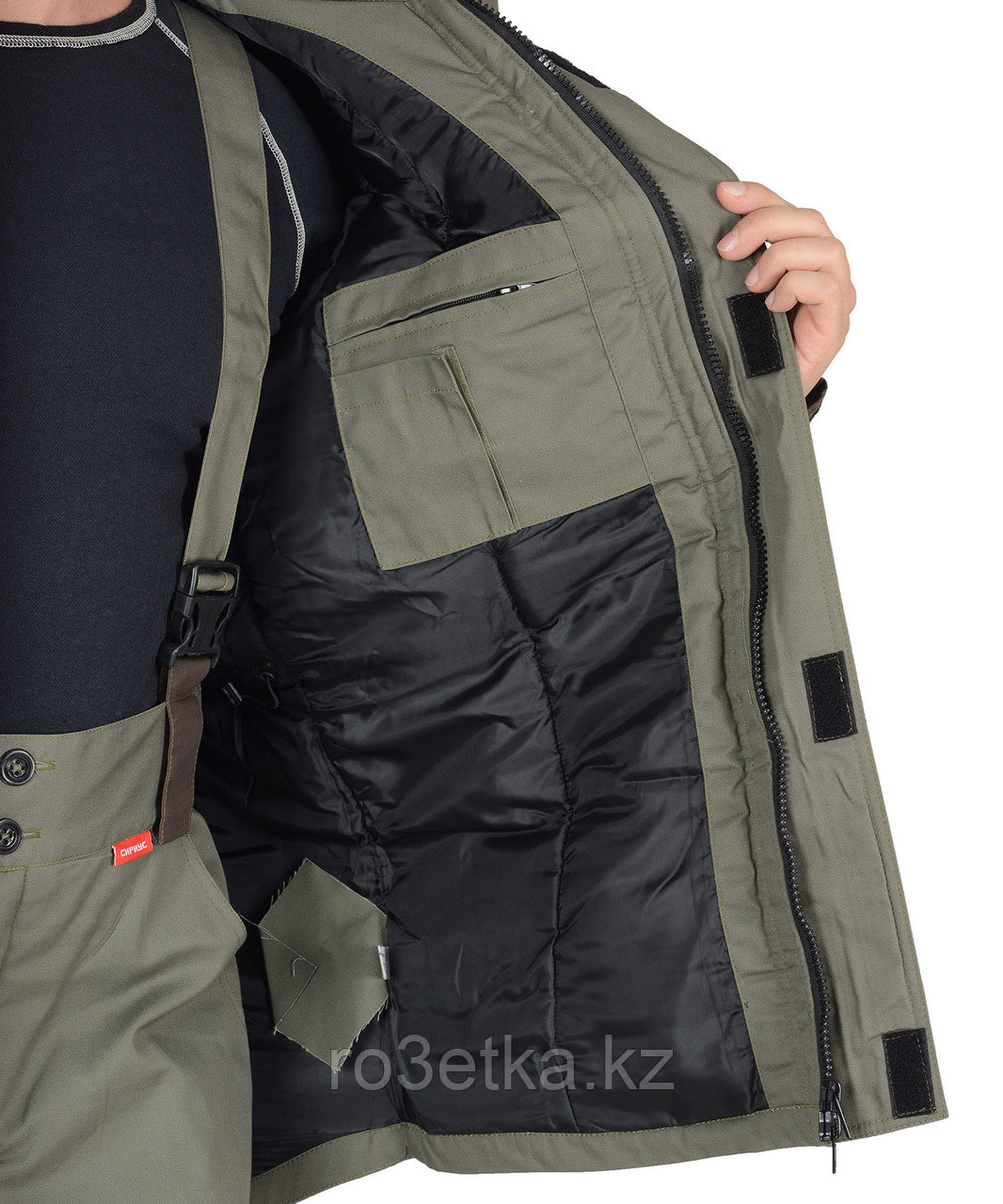 Спецодежда зимняя Костюм "Кобальт": куртка, брюки, оливковый с темно-коричневым - фото 6 - id-p47996467