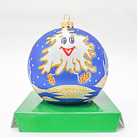 Коллекционный елочный шар, "Снежинка", синий, фото 1