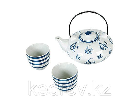 Набор "Круиз" (чайник + 2 пиалы) 700/160мл (фарфор)