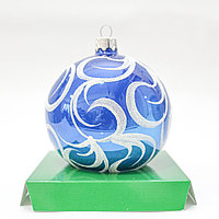 Коллекционный елочный шар, синий, фото 1