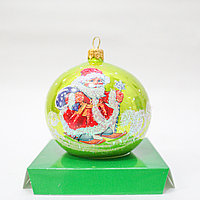 Коллекционный елочный шар, "Дед Мороз", желтый, фото 1
