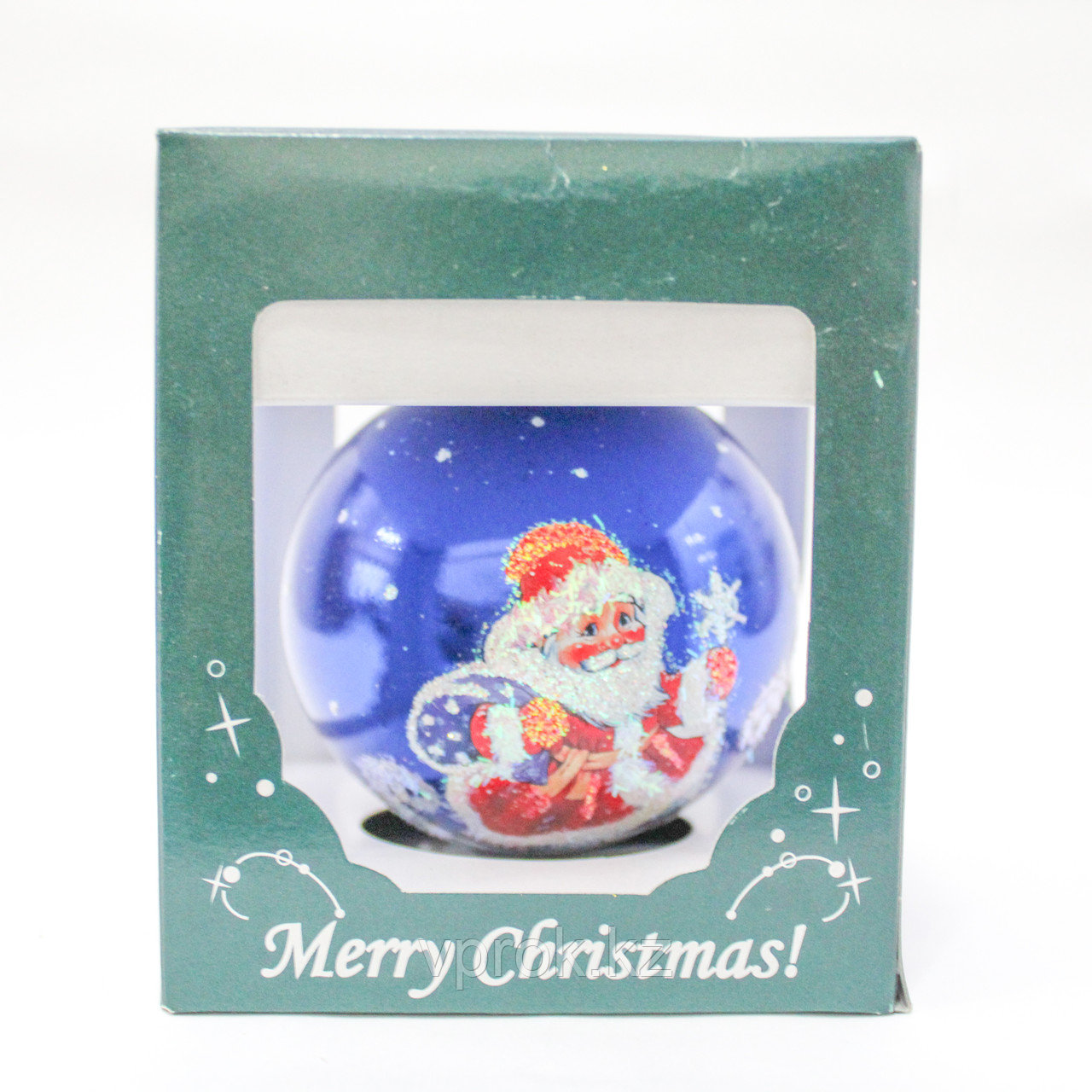 Коллекционный елочный шар, "Дед Мороз", синий - фото 1 - id-p47999345