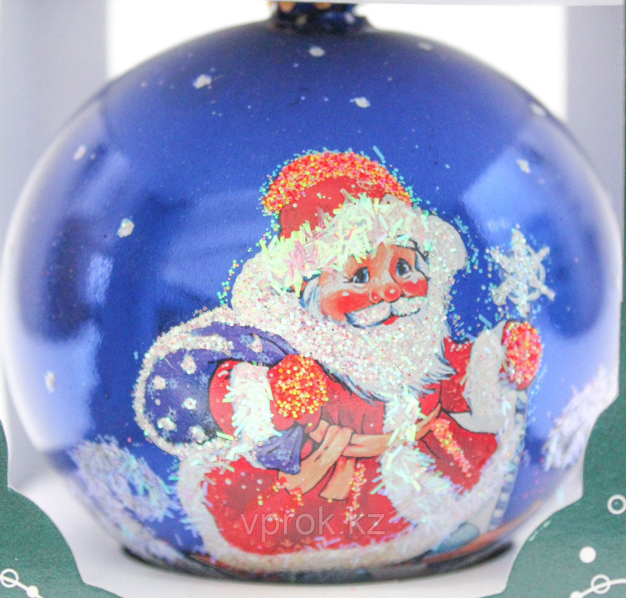 Коллекционный елочный шар, "Дед Мороз", синий - фото 2 - id-p47999345