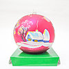 Коллекционный елочный шар, "Домик", розовый