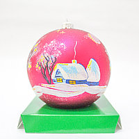 Коллекционный елочный шар, "Домик", розовый, фото 1