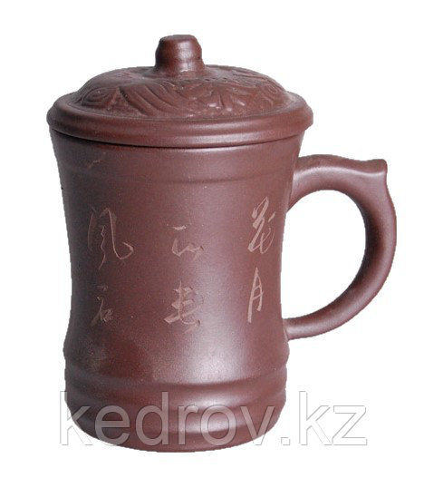 Чашка заварочная с крышкой "Морской дракон" (с отделением для заваривания чая), 350 мл (глиняная)