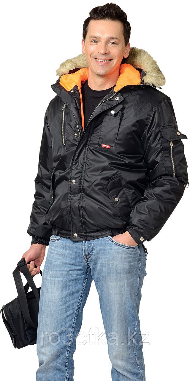 Спецодежда зимняя Куртка "АЛЯСКА" мужская укороченная чёрная, фото 1