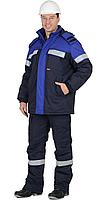 Спецодежда зимняя Костюм "Сургут-С" зимний, куртка, п/к, антистат, т.син. с васильковым с СОП 50мм