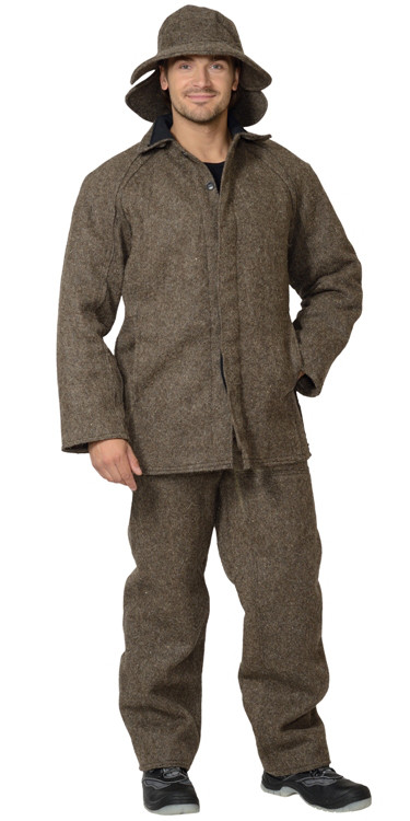 Костюм огнестойкий суконный: куртка, брюки серый - фото 1 - id-p48106482