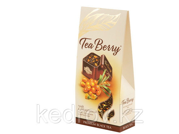 Чай с облепихой, черный, 100 гр, картон