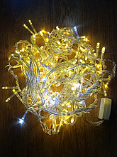 Гирлянда светодиодная БАХРОМА 3х0,7м с последовательным соединением(папа-мама), теплый c миганием белого