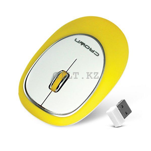 Силиконовая беспроводная мышь Crown CMM-931W Yellow