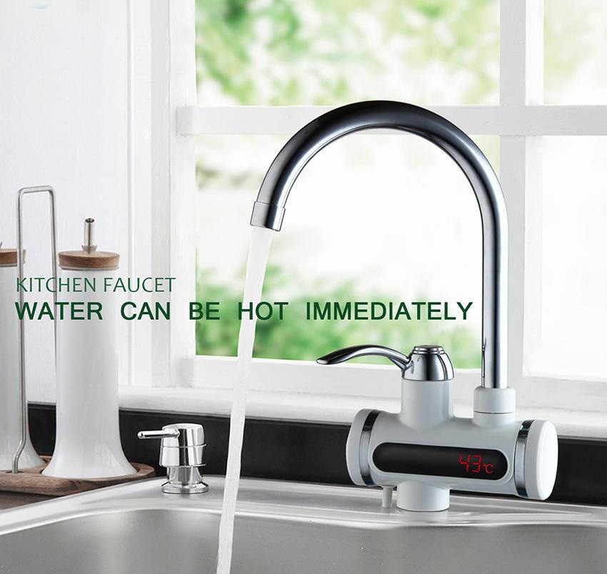 Проточный электрический водонагреватель c дисплеем Instant Electric Heating Water Faucet - фото 1 - id-p48264624