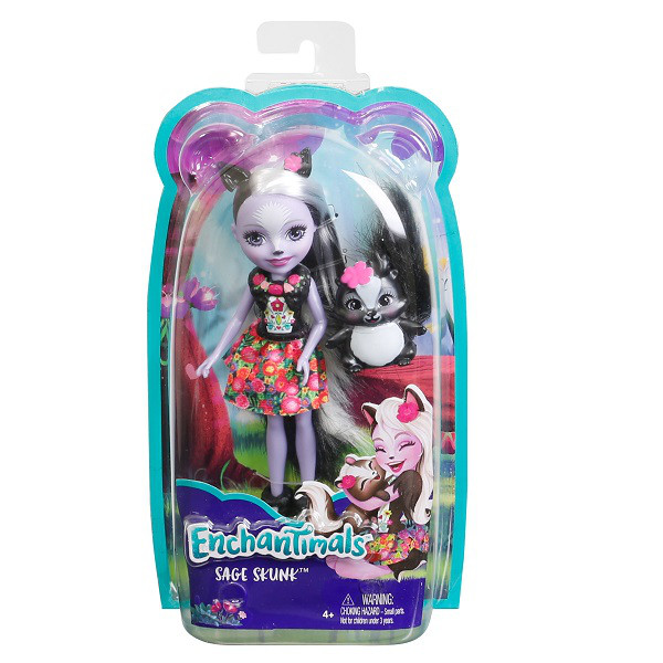 Mattel Enchantimals DYC75 Кукла Седж Скунси, 15 см