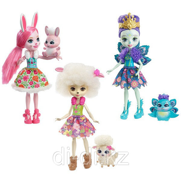 Mattel Enchantimals Набор из трех кукол со зверюшками