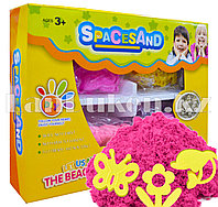 Набор кинетический песок 2 цвета, 2 комплекта игрушек (светло-розовый)