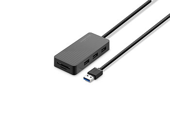 USB 3.0 3 port HUB + кардридер, 0.3m (30412) UGREEN