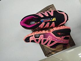 Кроссовки Salomon SpeedCross черно розовые, фото 4