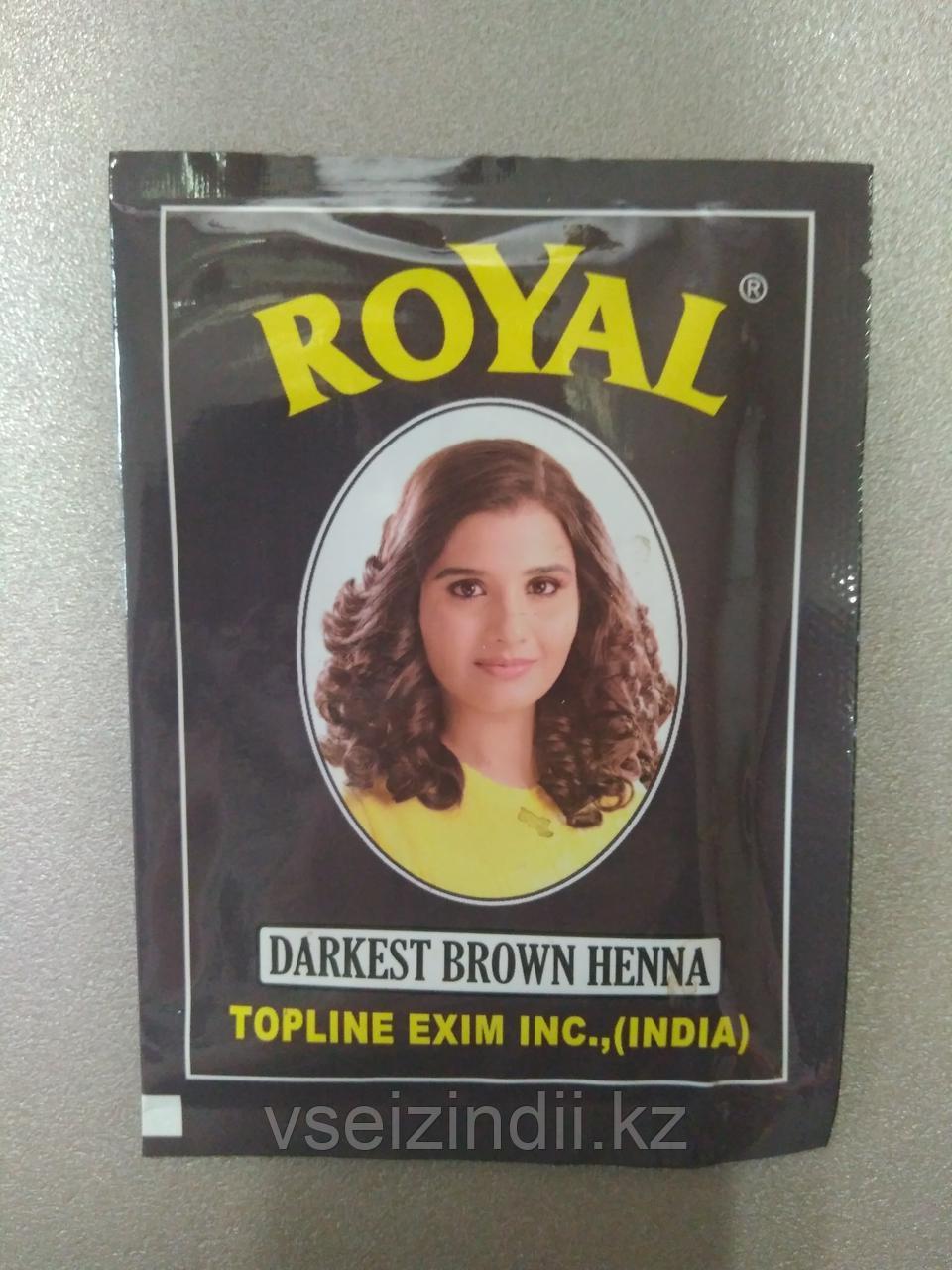 Индийская хна Royal Henna, цвет Темно коричневый, Darkest Brown