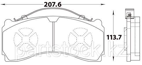 Колодки тормозные дисковые, зад  на MERCEDES, МЕРСЕДЕС, STEADY 52046