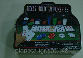 Покерный набор 200 фишек 4гр, с сукном, 2 колоды карт, фишки, Нескучные игры