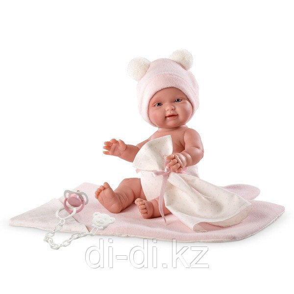 LLORENS Кукла малышка 26 см в шапочке с одеялом, роз.