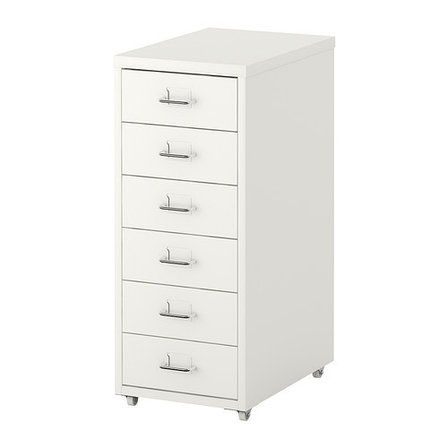 Тумба с ящиками на колесах ХЕЛЬМЕР белый ИКЕА, IKEA, фото 1