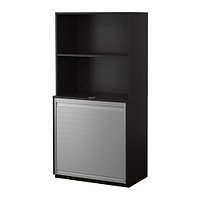 Шкаф д/хран с дверцей-шторой ГАЛАНТ черно-коричневый ИКЕА, IKEA, фото 1