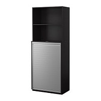 Шкаф д/хран с дверцей-шторой ГАЛАНТ черно-коричневый ИКЕА, IKEA, фото 1