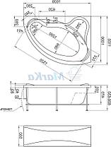 Акриловая ванна Катанья 160*100 (Правая) (Полный комплект) Ассиметричная. Угловая, фото 2
