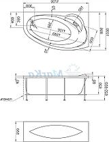 Акриловая ванна Джулианна 170*100 (Правая) (Полный комплект) Ассиметричная. Угловая, фото 2