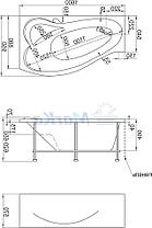Акриловая ванна Грация 160*95 (Левая) (Полный комплект) Ассиметричная. Угловая, фото 2