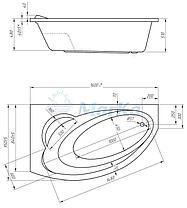 Акриловая ванна Джулианна 170*100 (Левая) (Полный комплект) Ассиметричная. Угловая, фото 2
