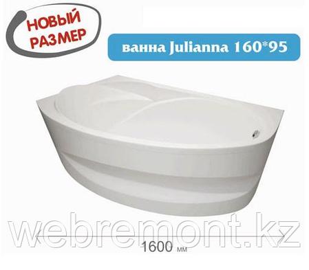 Акриловая ванна JULIANNA 170*100 (Левая) (Полный комплект) Ассиметричная. Угловая, фото 1