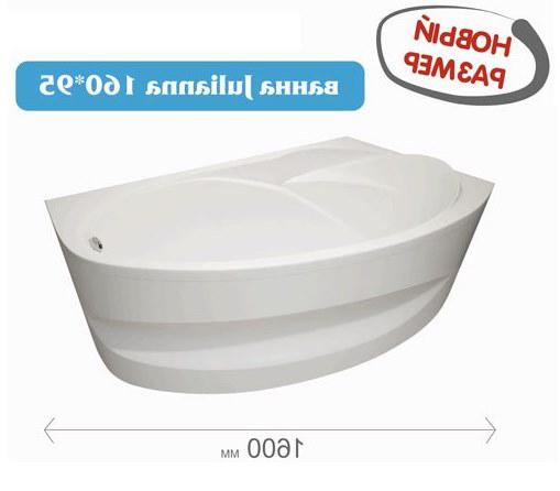 Акриловая ванна Джулианна 170*100 (Правая) (Полный комплект) Ассиметричная. Угловая