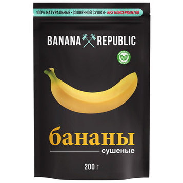 "BANANA REPUBLIC" Банан сушеный, 200 гр., дой-пак
