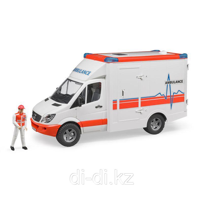 Игрушка MB Sprinter скорая помощь с фигуркой водителя (свет+звук) 1:16