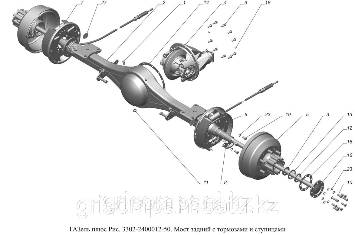 Каталог запчастей на задний мост ГАЗ-3302 (УМЗ) ГАЗель - фото 1 - id-p3157011
