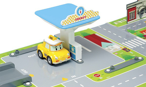 Набор игровой - Город. Почта с мостом, Poli Robocar