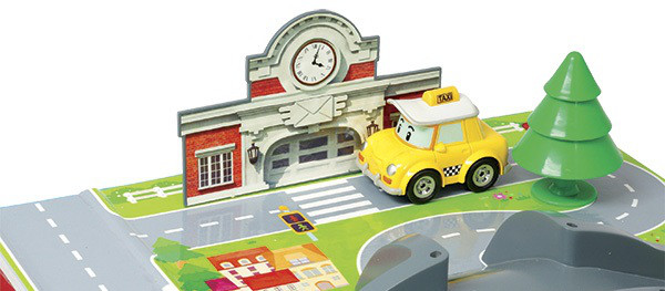 Набор игровой - Город. Почта с мостом, Poli Robocar